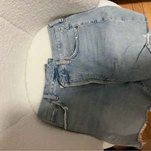 Agolde criss cross jean shorts